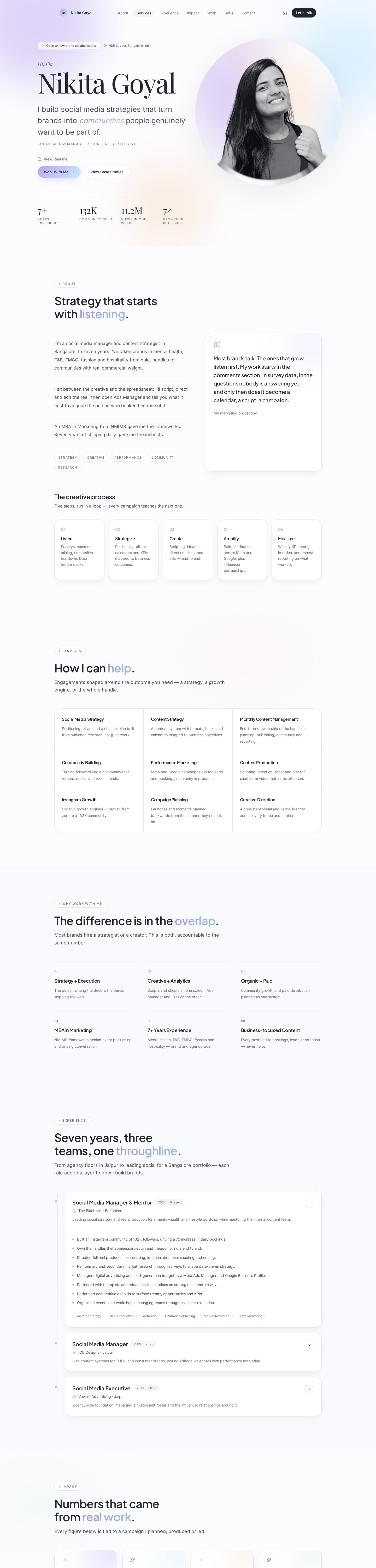 Portfolio Website for Creative Professional — desktop website designed by Third Rule