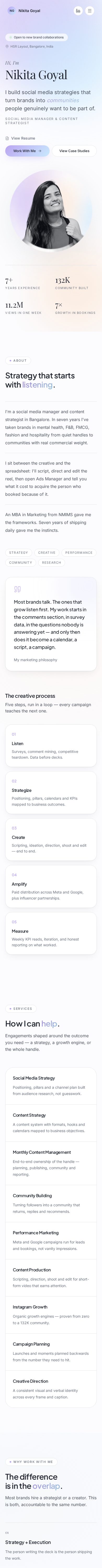 Portfolio Website for Creative Professional — mobile website designed by Third Rule